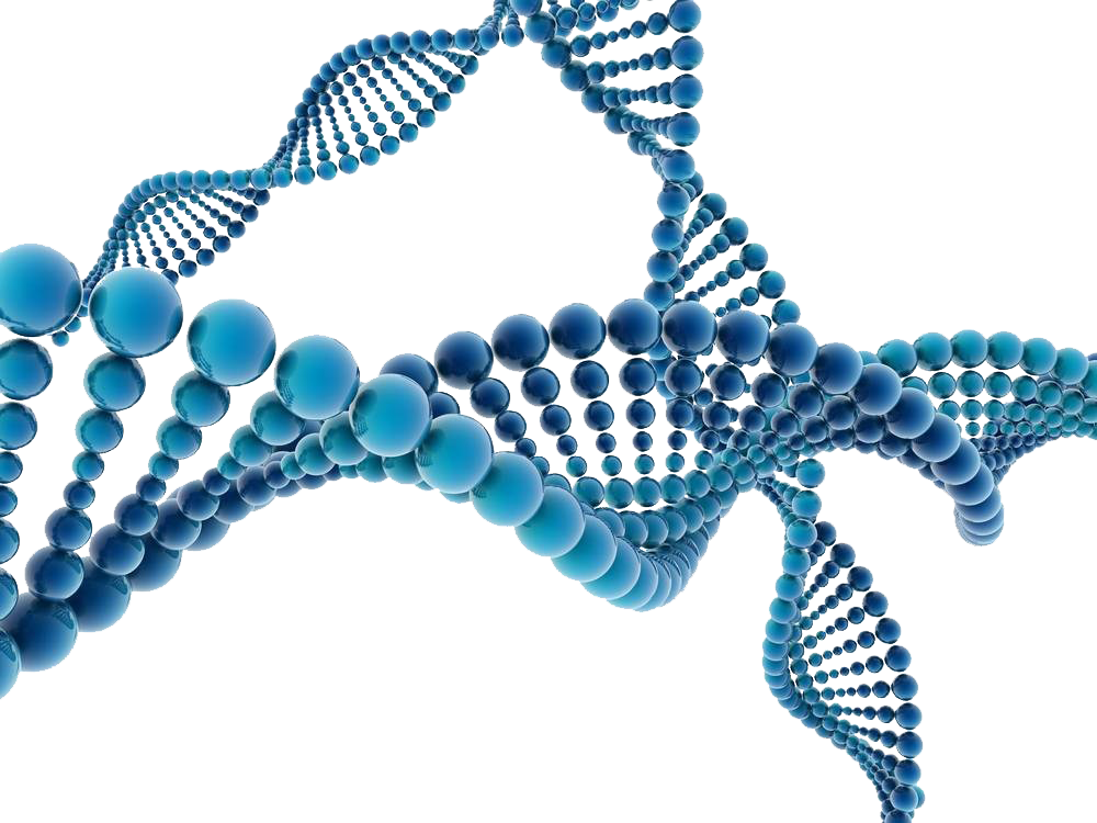 Blue DNA double helix illustration